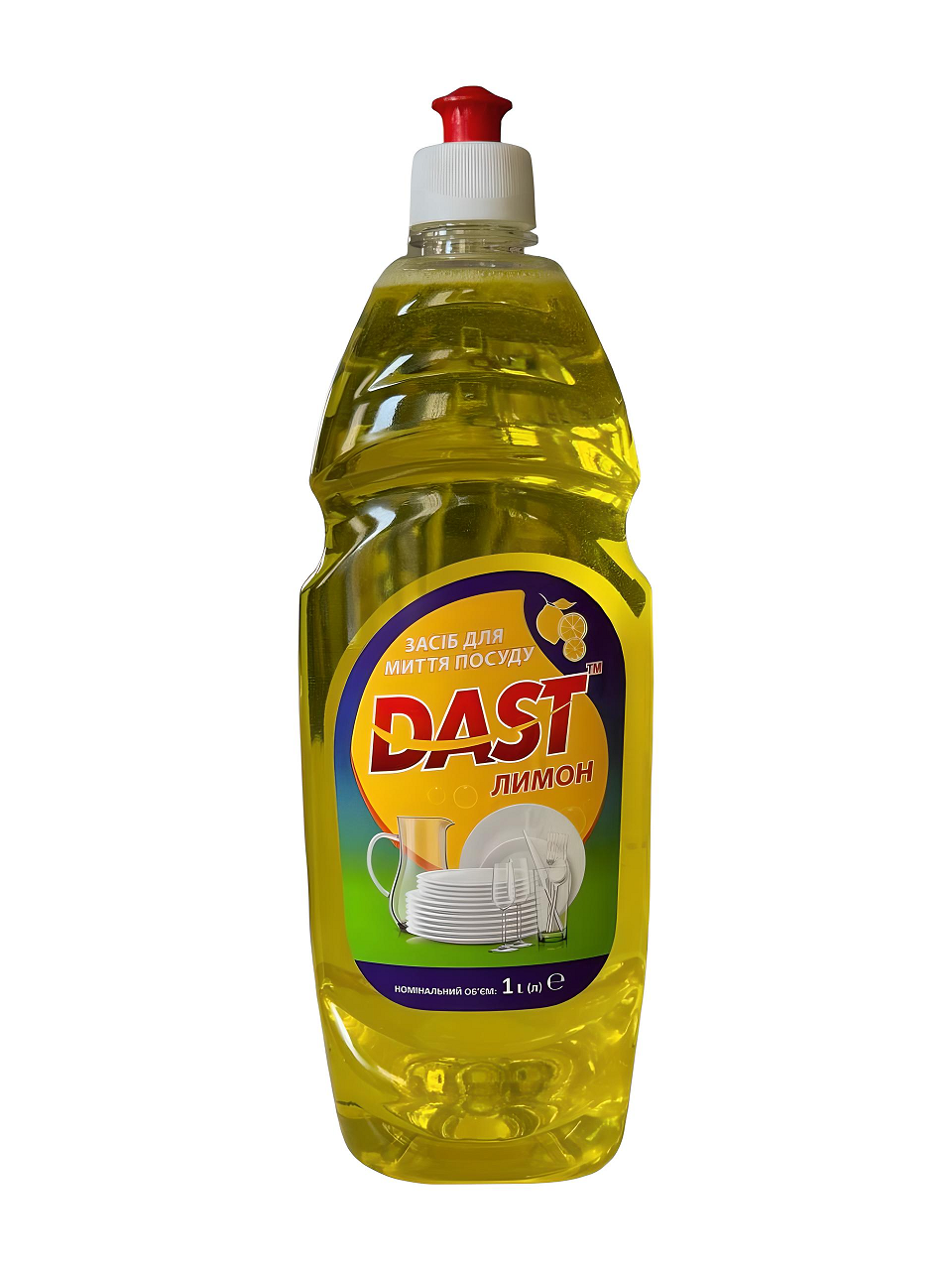 Засіб для ручного миття посуду DAST Лимон, 1 л